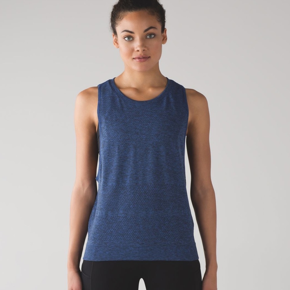 lululemon athletica Women's Muscle Tee - Blue and Black